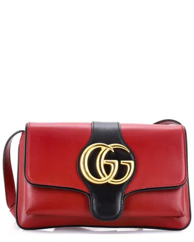 Gucci Red Sheep Leather Arli Shoulder Bag Small (authentic Pre-loved)