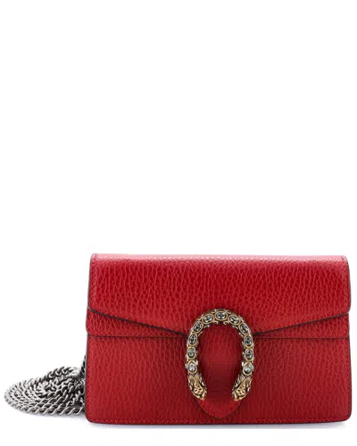 GUCCI GUCCI RED SHEEP LEATHER DIONYSUS BAG SUPER MINI (AUTHENTIC PRE-LOVED)