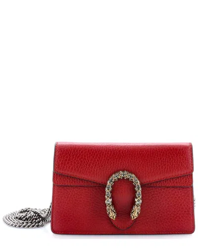 Pre-owned Gucci Red Sheep Leather Dionysus Bag Super Mini (authentic Pre-loved)