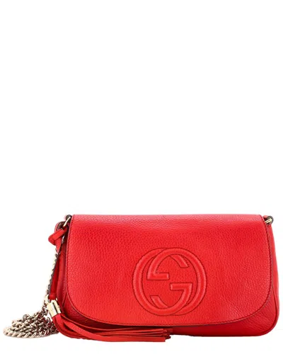 Gucci Red Sheep Leather Soho Chain Crossbody Medium (authentic Pre-loved)