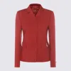 Gucci Red Silk Blazer In Red