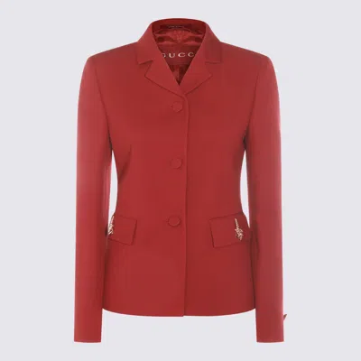 Gucci Red Silk Blazer