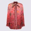 Gucci Silk Shirt With Flora Print And Tie Bow