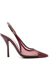 Gucci Mesh Panel Chain Detail Pointed Toe Pumps