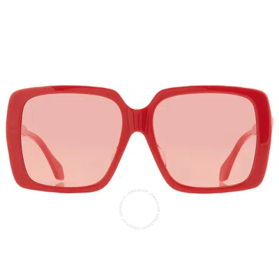 Gucci Red Square Ladies Sunglasses Gg0567san 005 58 In Red   /   Red.