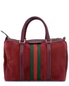 Gucci Red Suede Boston Handbag (authentic Pre-loved)