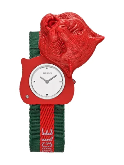 Gucci Red Tiger 38mm Watch In White