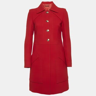 Pre-owned Gucci Red Wool Mid-length Coat S