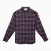 GUCCI GUCCI RED/BLUE CHECKED BUTTON-DOWN SHIRT IN COTTON MEN
