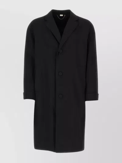 Gucci Refined Single-breasted Coat With Notch Lapels In Black