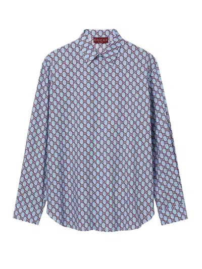 Gucci Light Blue Regular Gg Shirt