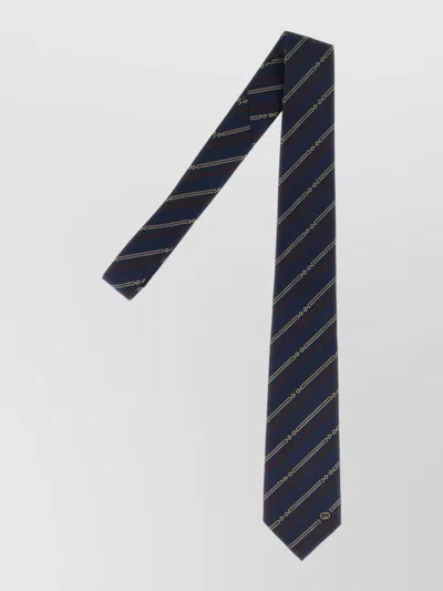Gucci Regular Width Jacquard Tie Diagonal Stripes In Blue