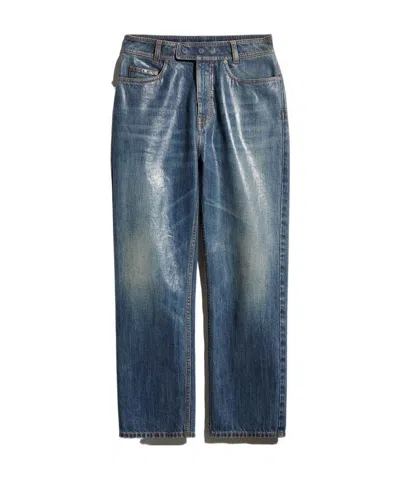 Gucci Regular-fit Interlocking G Embroidered Jeans In Dark Blue