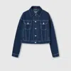 Gucci Relaxed Cropped Fit Denim Jacket In Blue