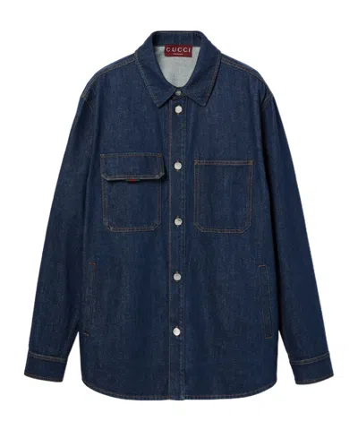 Gucci Relaxed Fit Denim Shirt In Blue