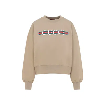 GUCCI GUCCI RELAXED-FIT SWEATSHIRT WITH BOLD LOGO DESIGN