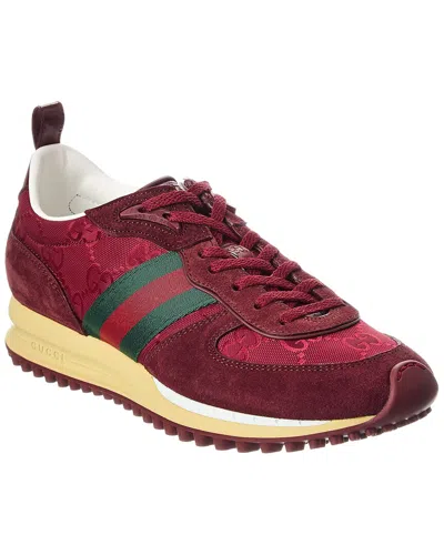 Gucci Re-motion Gg Nylon & Suede Sneaker In Red