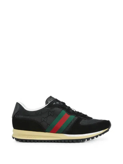 Gucci Re-motion Gg Supreme Sneakers In Black