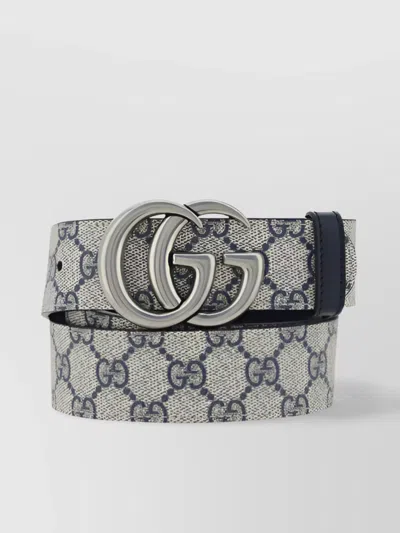 Gucci Repeated Monogram Pattern Belt With Contrast Trim In Multi