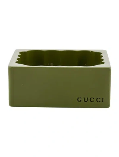 Pre-owned Gucci Resin Bangle Bracelet, 8.75" In Green