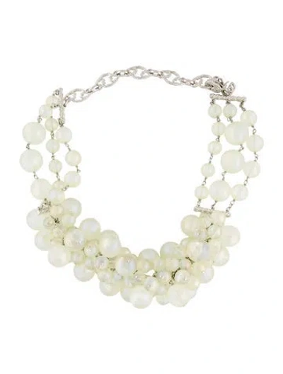 Pre-owned Gucci Resin Beaded Boule Collar Necklace, 21.75" In Multi
