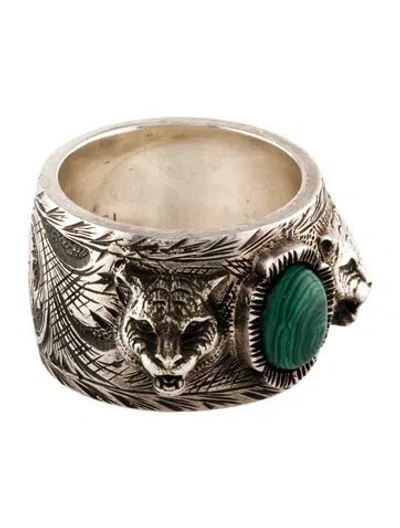 Pre-owned Gucci Resin Garden Feline Head Band In Green