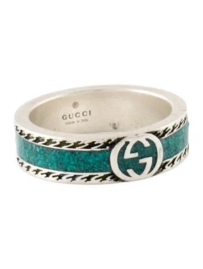 Pre-owned Gucci Resin Interlocking G Ring In Multi