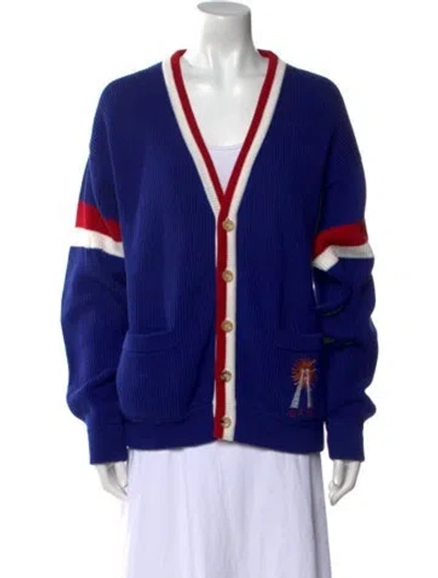 Pre-owned Gucci Resort Exclusive Colorblock Pattern Sweater In Blue