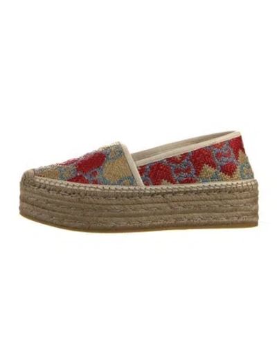 Pre-owned Gucci Resort Exclusive Gg Supreme Espadrilles In Neutral