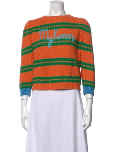 Pre-owned Gucci Resort Exclusive Mykonos Striped Sweater In Orange