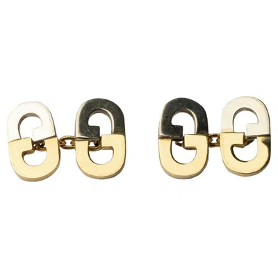 Pre-owned Gucci Retro  Gold Cufflinks Italian In Multi