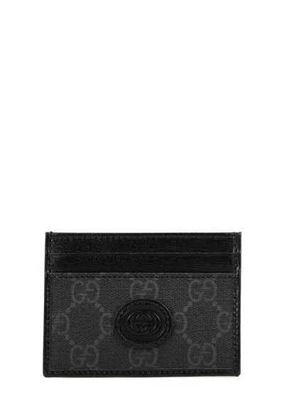 Gucci Retro Supreme Gg Monogrammed Card Holder In Black