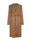 Gucci Women Reversible Gg Wool-blend And Silk Coat In Brown
