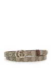 Gucci Gg Marmont Reversible Canvas Belt In Gray