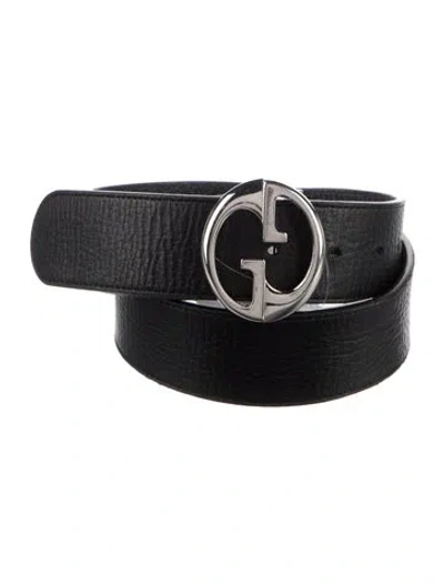 Pre-owned Gucci Reversible 1973 Pattern Belt In Black