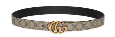 Gucci Reversible Gg Marmont Belt In Gray