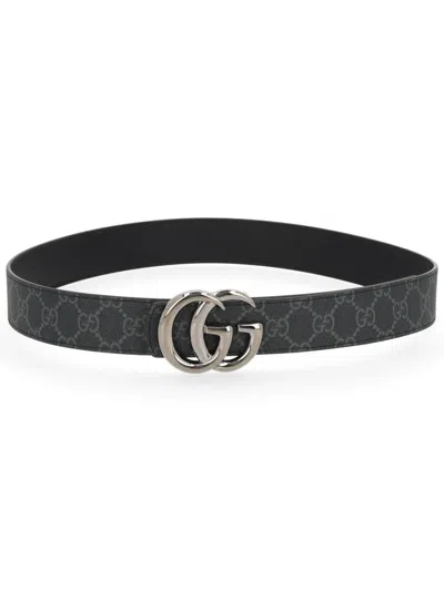 Gucci Reversible Belt "gg Marmont" In Black