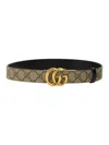 Gucci Reversible Belt "gg Marmont" In Brown