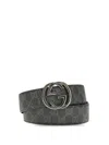 Gucci Reversible Belt With Interlocking Gg Buckle In Black