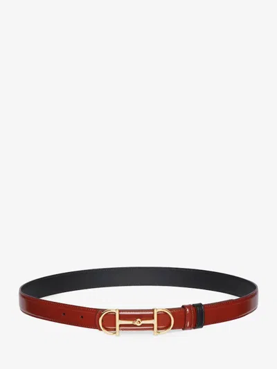 Gucci Reversible Belt With Horsebit Buckle In Animal Print