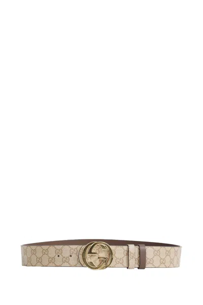 Gucci Reversible Belt With Interlocking G Buckle In Brown