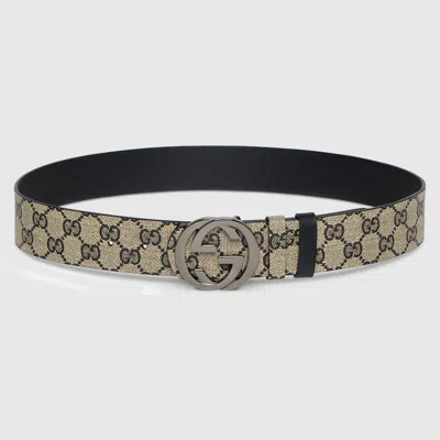 Gucci Reversible Belt With Interlocking G Buckle In Brown