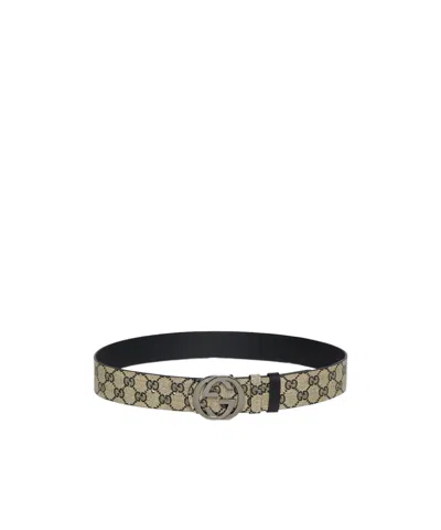 Gucci Reversible Belt With Interlocking G Buckle In Brown
