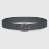 Gucci Reversible Belt With Interlocking G Buckle In Grey