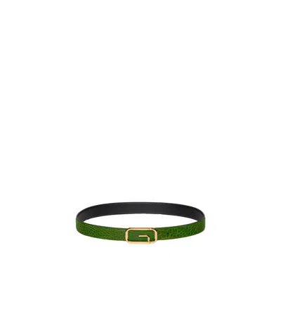 Gucci Reversible Belt With Square G Buckle In Green