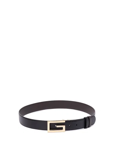 Gucci Reversible Belt With `square G` Buckle In Black  