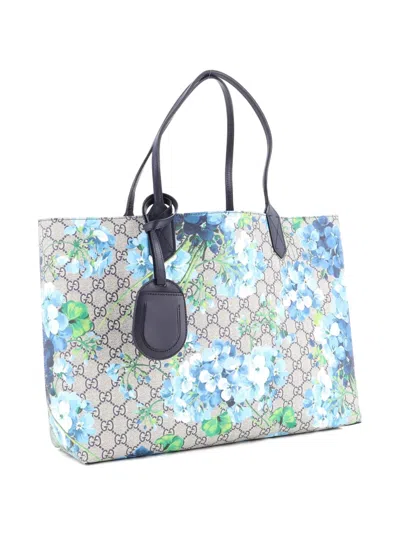 Pre-owned Gucci Reversible Blooms Gg Print Leather Medium Tote Bag
