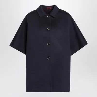 Gucci Reversible Blue Coat With Gg Pattern Women