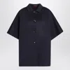 Gucci Reversible Blue Coat With Gg Pattern Women In Blue