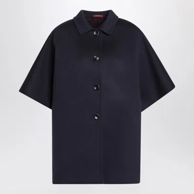 Gucci Reversible Blue Coat With Gg Pattern Women